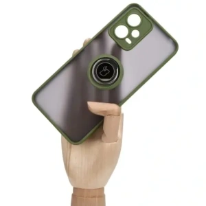 Hurtownia GSM - Bizon Case Hybrid Ring Xiaomi Poco X5 / Redmi Note 12 5G fumuriu cu un cadru verde - BIZ2311 - {ean13} - Hurt