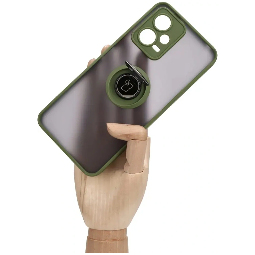 Wholesale Bizon Case Hybrid Ring Xiaomi Poco X5 / Redmi Note 12 5G smoky with a green frame - BIZ2311 - {ean13} - Hurt