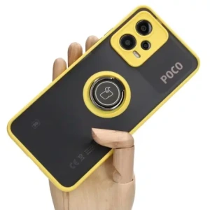 Hurtownia GSM - Bizon Case Hybrid Ring Xiaomi Poco X5 / Redmi Note 12 5G fumuriu cu un cadru galben - BIZ2312 - {ean13} - Hurt
