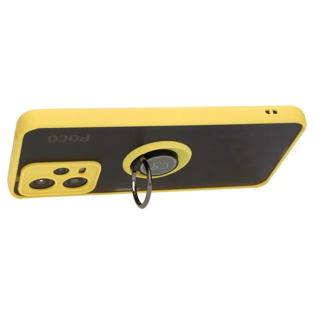Hurtownia GSM - Bizon Case Hybrid Ring Xiaomi Poco X5 / Redmi Note 12 5G fumuriu cu un cadru galben - BIZ2312 - {ean13} - Hurt