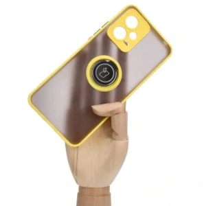Hurtownia GSM - Bizon Case Hybrid Ring Xiaomi Poco X5 / Redmi Note 12 5G fumuriu cu un cadru galben - BIZ2312 - {ean13} - Hurt