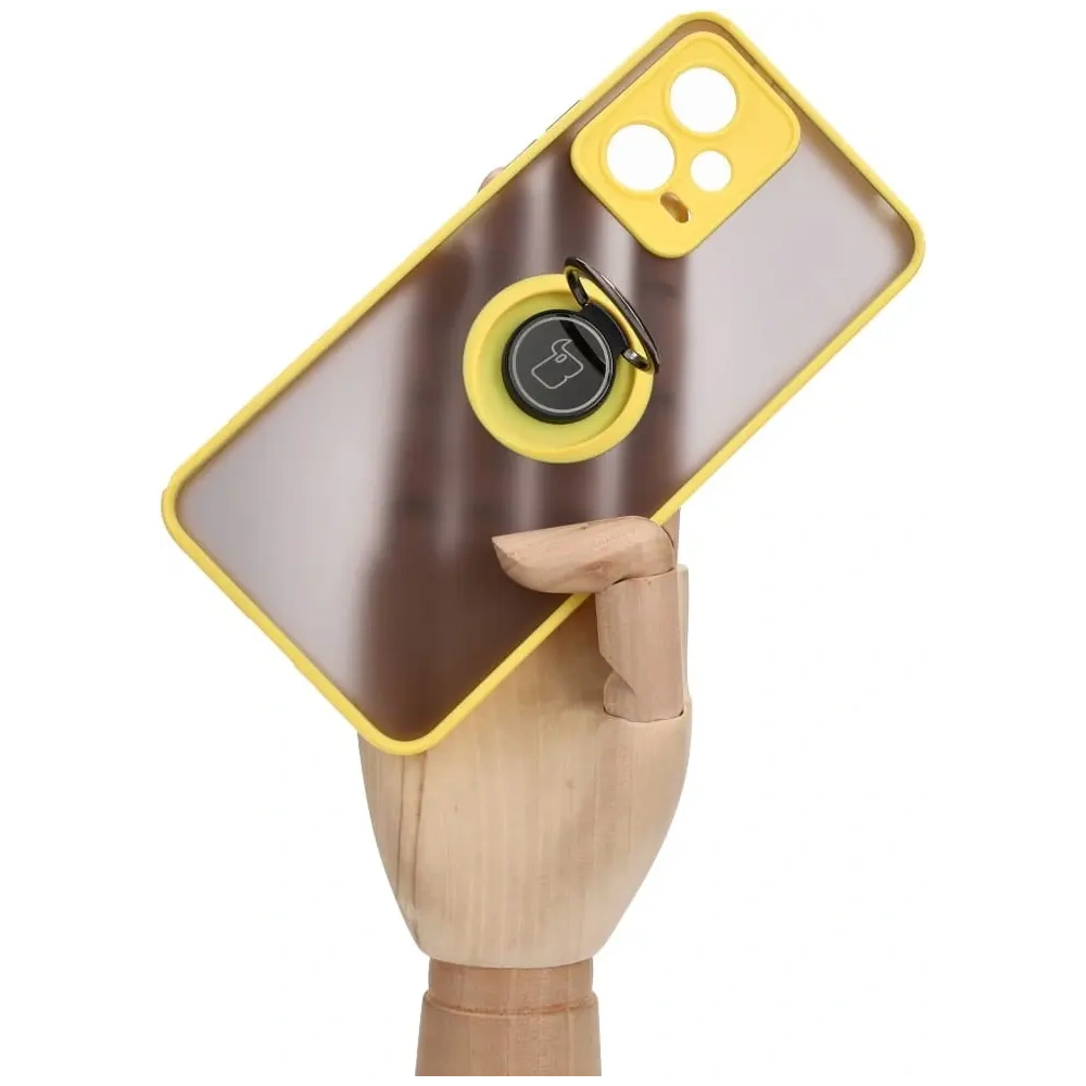 Hurtownia GSM - Bizon Case Hybrid Ring Xiaomi Poco X5 / Redmi Note 12 5G fumuriu cu un cadru galben - BIZ2312 - {ean13} - Hurt