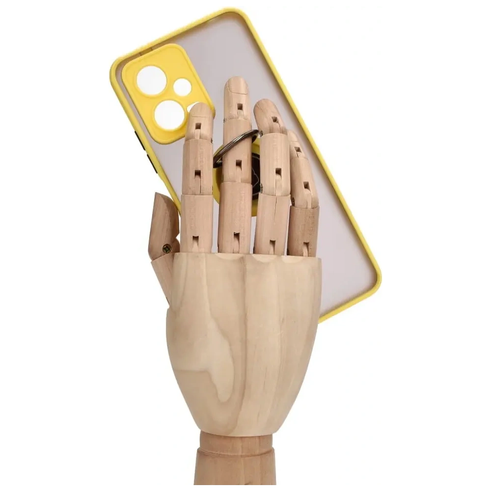 Hurtownia GSM - Bizon Case Hybrid Ring Xiaomi Poco X5 / Redmi Note 12 5G fumuriu cu un cadru galben - BIZ2312 - {ean13} - Hurt