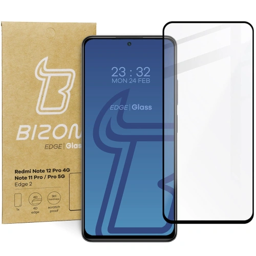 Szkło hartowane Bizon Glass Edge 2 do Xiaomi Redmi Note 12 Pro 4G/11 Pro 4G/5G czarne