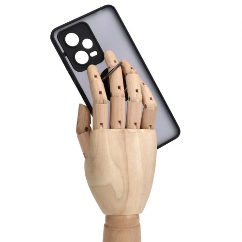 Etui z uchwytem na palec Bizon Case Hybrid Ring do Xiaomi Redmi Note 12 Pro 5G przydymione z czarną ramką