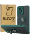 Bizon Case Hybrid Ring Xiaomi Redmi Note 12 Pro 5G rauchig mit einem dunkelgrünen Rahmen