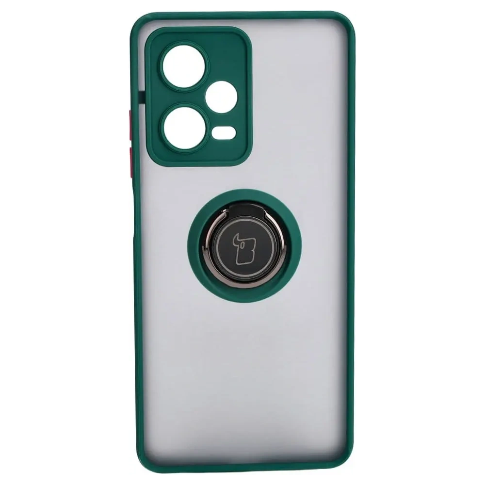 Hurtownia GSM - Bizon Case Hybrid Ring Xiaomi Redmi Note 12 Pro 5G fumurie cu un cadru verde închis - BIZ2317 - {ean13} - Hurt