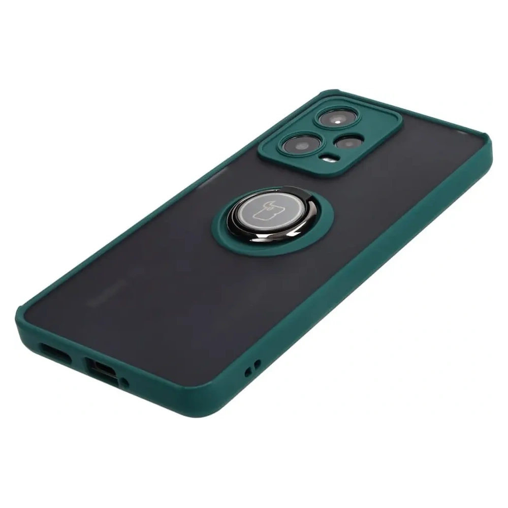 Hurtownia GSM - Bizon Case Hybrid Ring Xiaomi Redmi Note 12 Pro 5G fumurie cu un cadru verde închis - BIZ2317 - {ean13} - Hurt