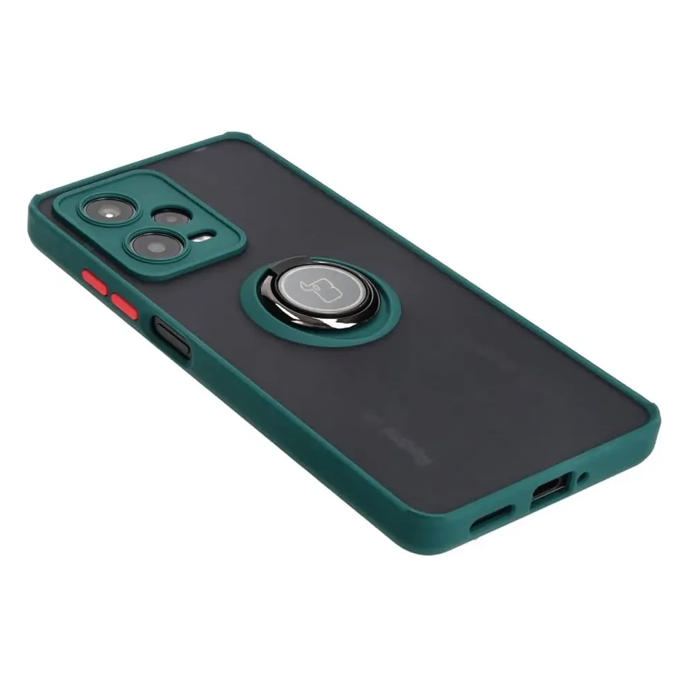 Hurtownia GSM - Bizon Case Hybrid Ring Xiaomi Redmi Note 12 Pro 5G fumurie cu un cadru verde închis - BIZ2317 - {ean13} - Hurt