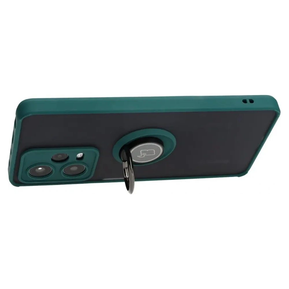 Hurtownia GSM - Bizon Case Hybrid Ring Xiaomi Redmi Note 12 Pro 5G fumurie cu un cadru verde închis - BIZ2317 - {ean13} - Hurt