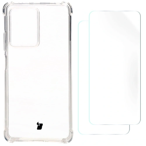 Etui + 2x folia Bizon Case Clear Pack do Xiaomi POCO X5 Pro / Redmi Note 12 Pro 5G przezroczyste