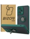 Bizon Case Hybrid Ring Xiaomi Redmi Note 12 Pro+ 5G füstös sötétzöld kerettel