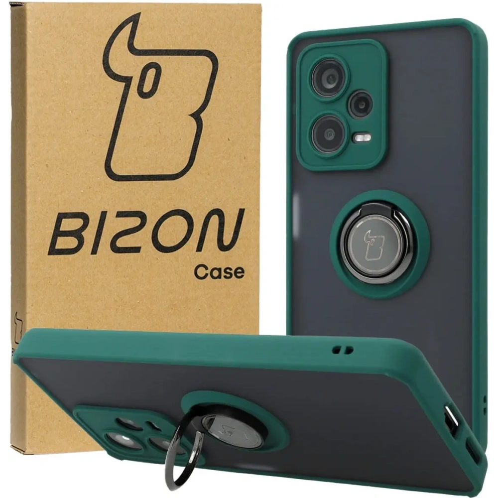Hurtownia GSM - Bizon Case Hybrid Ring Xiaomi Redmi Note 12 Pro+ 5G füstös sötétzöld kerettel - BIZ2326 - {ean13} - Hurt
