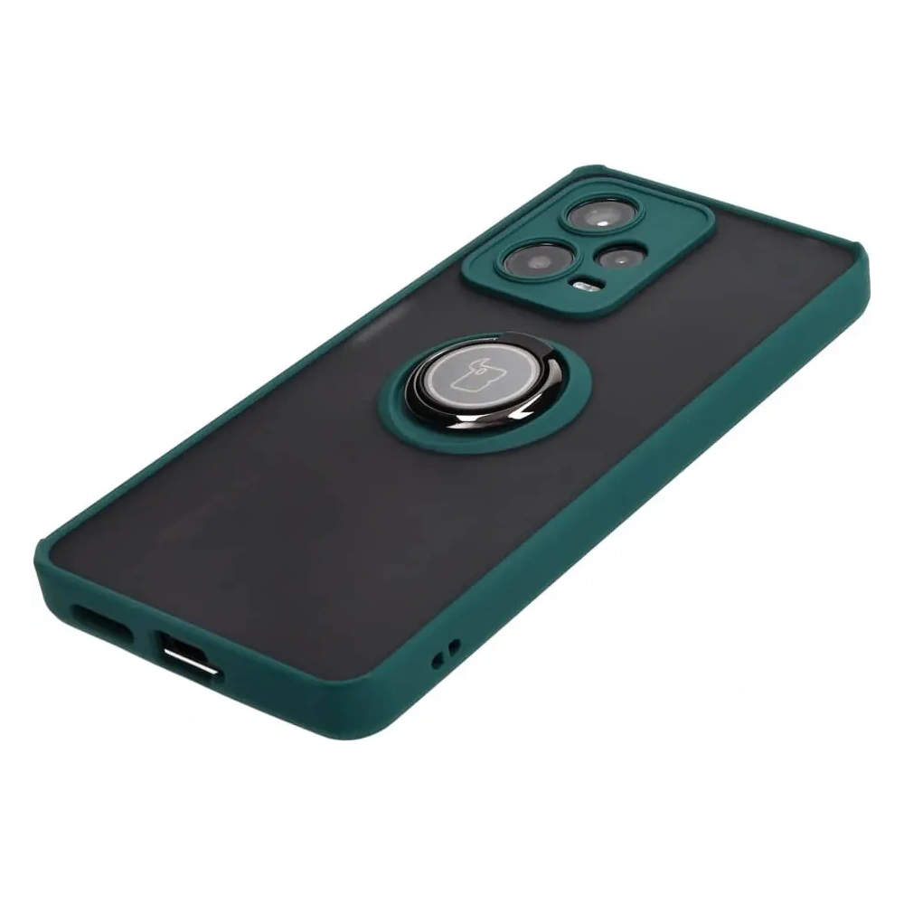 Wholesale Bizon Case Hybrid Ring Xiaomi Redmi Note 12 Pro+ 5G smoky with a dark green frame - BIZ2326 - {ean13} - Hurt