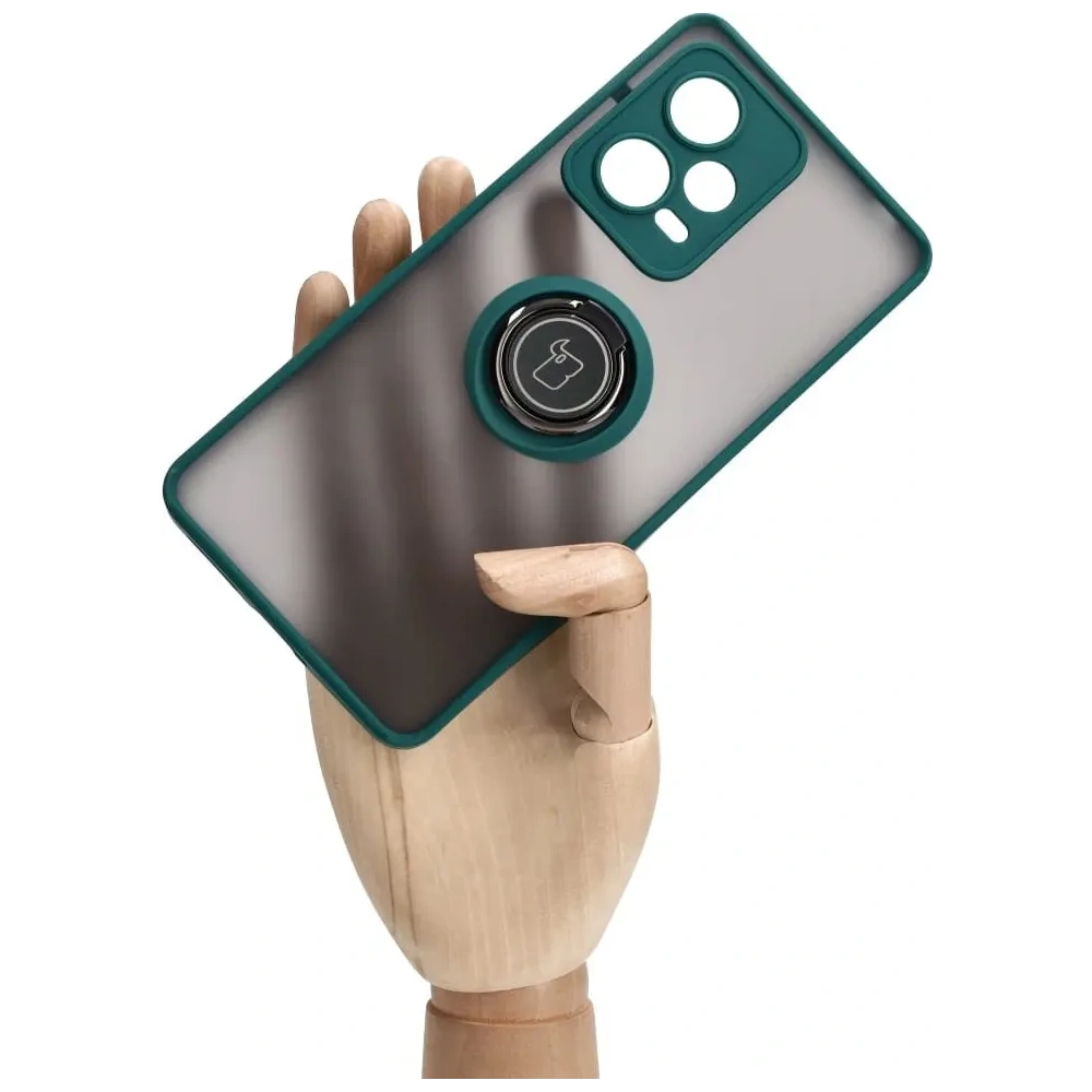 Hurtownia GSM - Bizon Case Hybrid Ring Xiaomi Redmi Note 12 Pro+ 5G füstös sötétzöld kerettel - BIZ2326 - {ean13} - Hurt