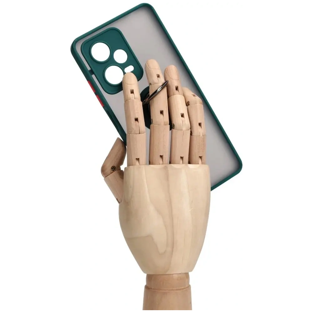 Wholesale Bizon Case Hybrid Ring Xiaomi Redmi Note 12 Pro+ 5G smoky with a dark green frame - BIZ2326 - {ean13} - Hurt