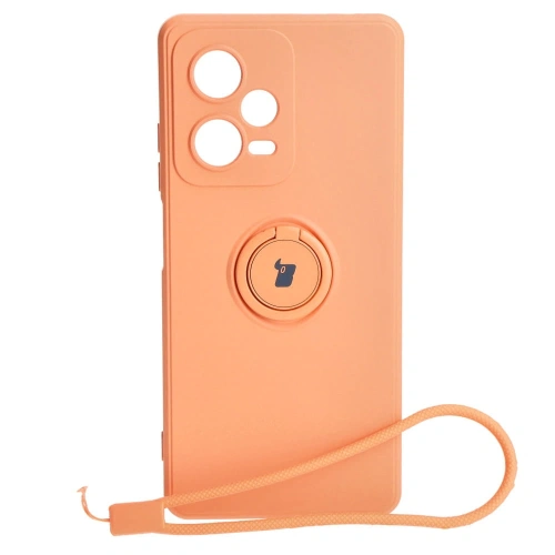 Etui Bizon Case Silicone Ring Sq do Xiaomi Redmi Note 12 Pro Plus 5G pomarańczowe