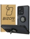 Etui s úchytem na prst Bizon Case Hybrid Ring pro Xiaomi Redmi Note 12 Pro+ 5G kouřové s černým rámečkem