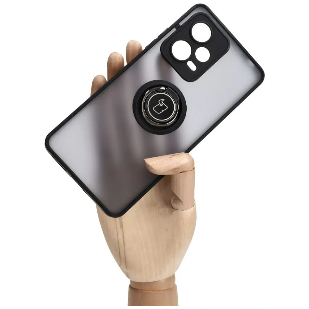 Wholesale Bizon Case Hybrid Ring Xiaomi Redmi Note 12 Pro+ 5G smoky with a black frame - BIZ2330 - {ean13} - Hurt