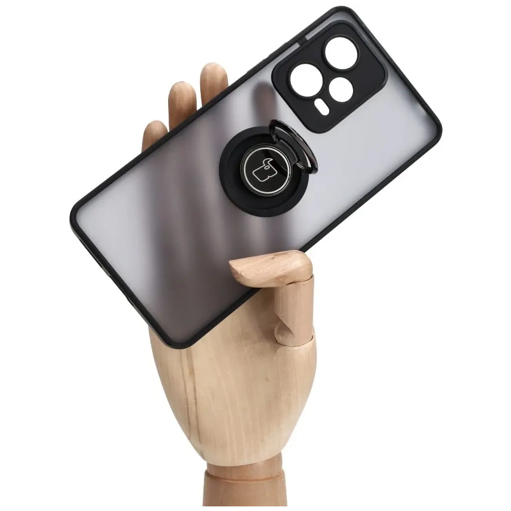Wholesale Bizon Case Hybrid Ring Xiaomi Redmi Note 12 Pro+ 5G smoky with a black frame - BIZ2330 - {ean13} - Hurt