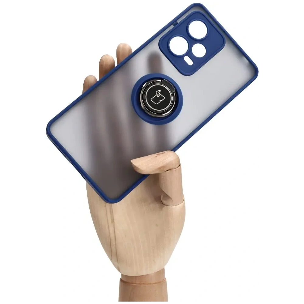 Hurtownia GSM - Bizon Case Hybrid Ring Xiaomi Redmi Note 12 Pro+ 5G füstös navy kék kerettel - BIZ2331 - {ean13} - Hurt
