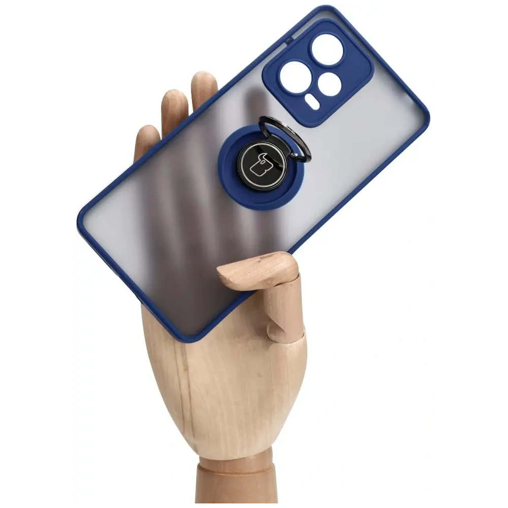 Hurtownia GSM - Bizon Case Hybrid Ring Xiaomi Redmi Note 12 Pro+ 5G füstös navy kék kerettel - BIZ2331 - {ean13} - Hurt