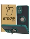 Bizon Case Hybrid Ring Xiaomi Redmi Note 12S rauchig mit einem dunkelgrünen Rahmen