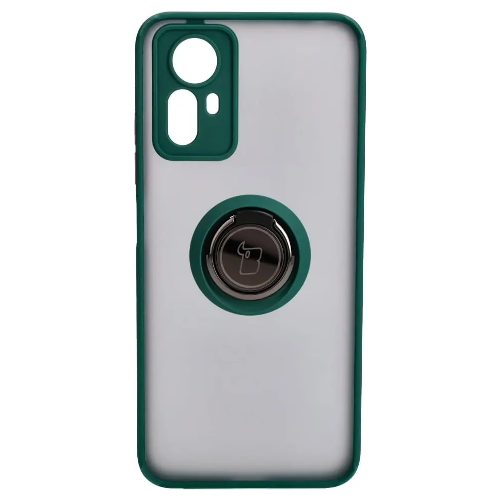 Wholesale Bizon Case Hybrid Ring Xiaomi Redmi Note 12S smoky with a dark green frame - BIZ2332 - {ean13} - Hurt