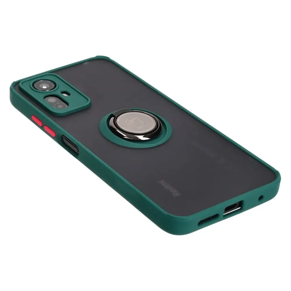Hurtownia GSM - Bizon Case Hybrid Ring Xiaomi Redmi Note 12S fumuriu cu un cadru verde închis - BIZ2332 - {ean13} - Hurt