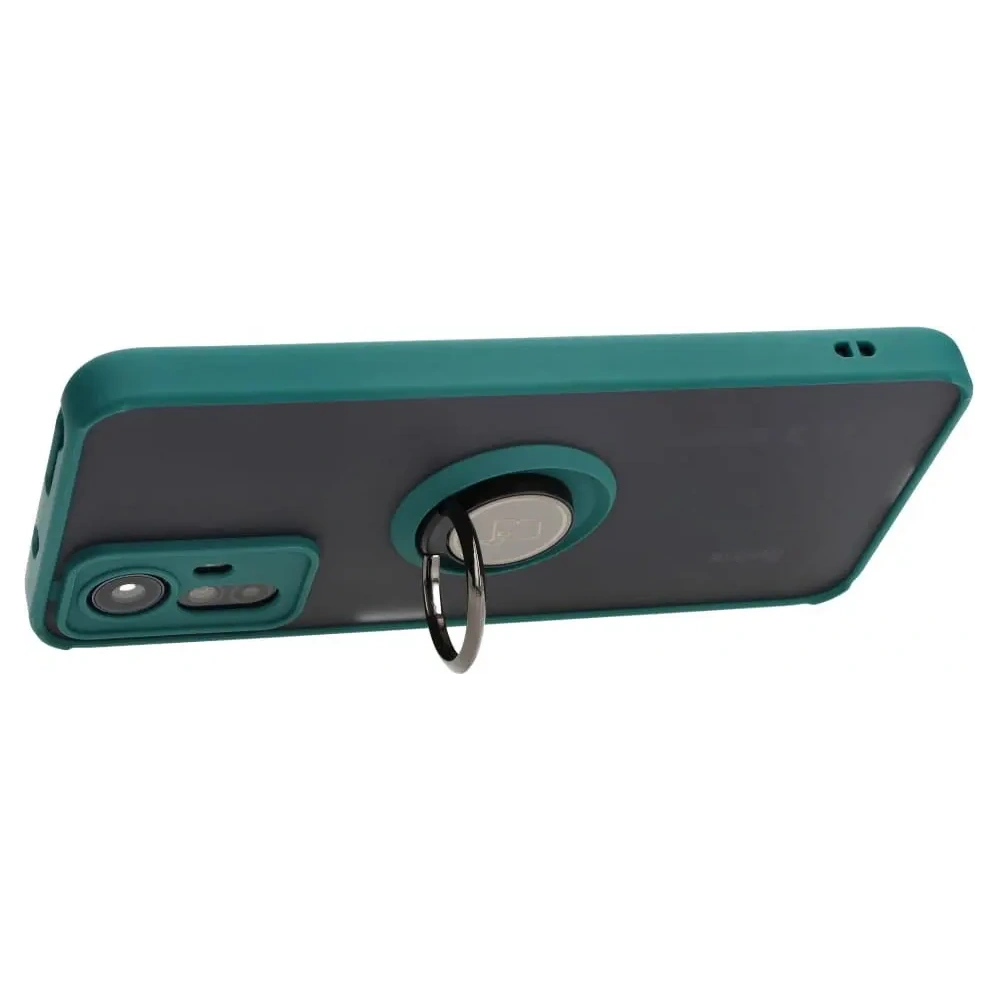 Wholesale Bizon Case Hybrid Ring Xiaomi Redmi Note 12S smoky with a dark green frame - BIZ2332 - {ean13} - Hurt