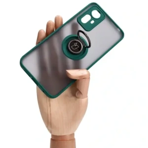 Hurtownia GSM - Etui s úchytem na prst Bizon Case Hybrid Ring pro Xiaomi Redmi Note 12S kouřové s tmavě zeleným rámem - BIZ2332 - {ean13} - Hurt