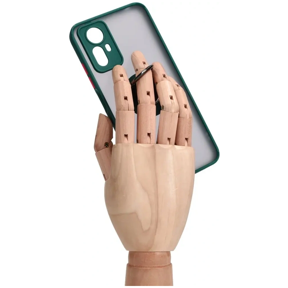 Hurtownia GSM - Bizon Case Hybrid Ring Xiaomi Redmi Note 12S fumuriu cu un cadru verde închis - BIZ2332 - {ean13} - Hurt