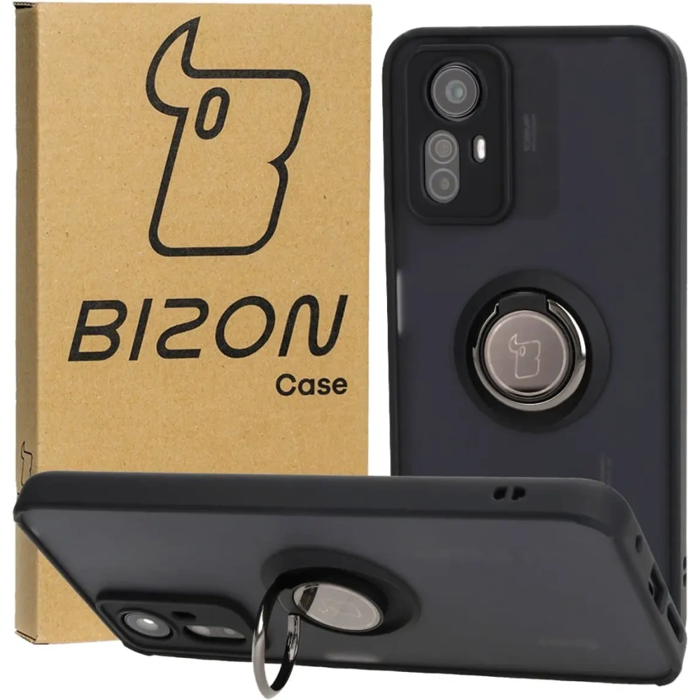 Hurtownia GSM - Bizon Case Hybrid Ring Xiaomi Redmi Note 12S füstös fekete kerettel - BIZ2336 - {ean13} - Hurt