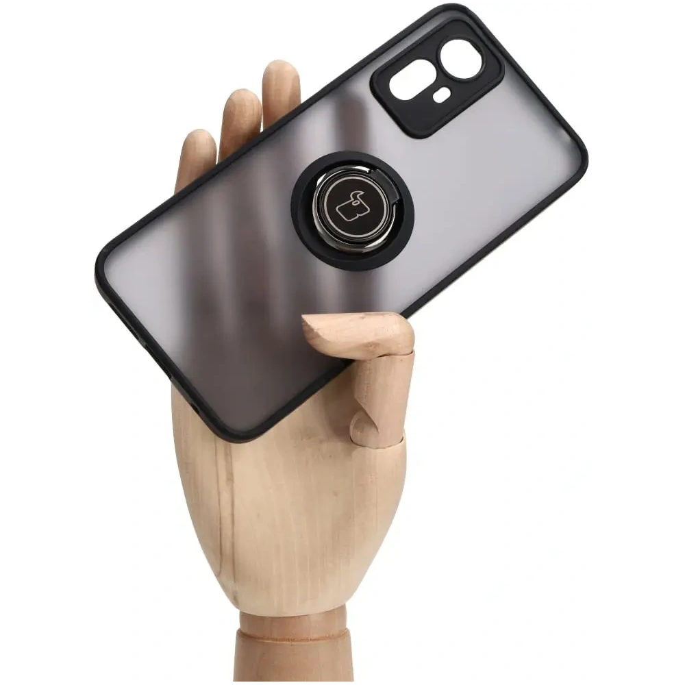 Hurtownia GSM - Bizon Case Hybrid Ring Xiaomi Redmi Note 12S füstös fekete kerettel - BIZ2336 - {ean13} - Hurt