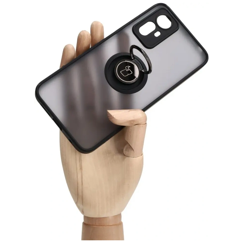 Hurtownia GSM - Bizon Case Hybrid Ring Xiaomi Redmi Note 12S fumuriu cu un cadru negru - BIZ2336 - {ean13} - Hurt