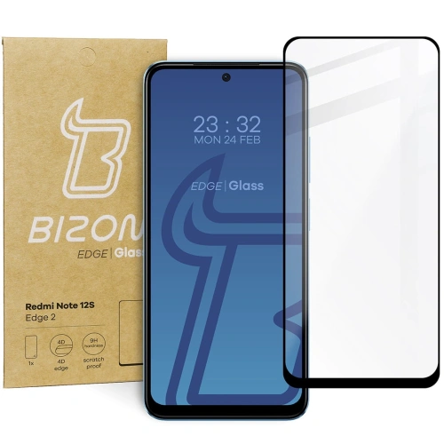 Szkło hartowane Bizon Glass Edge 2 do Xiaomi Redmi Note 12S czarne
