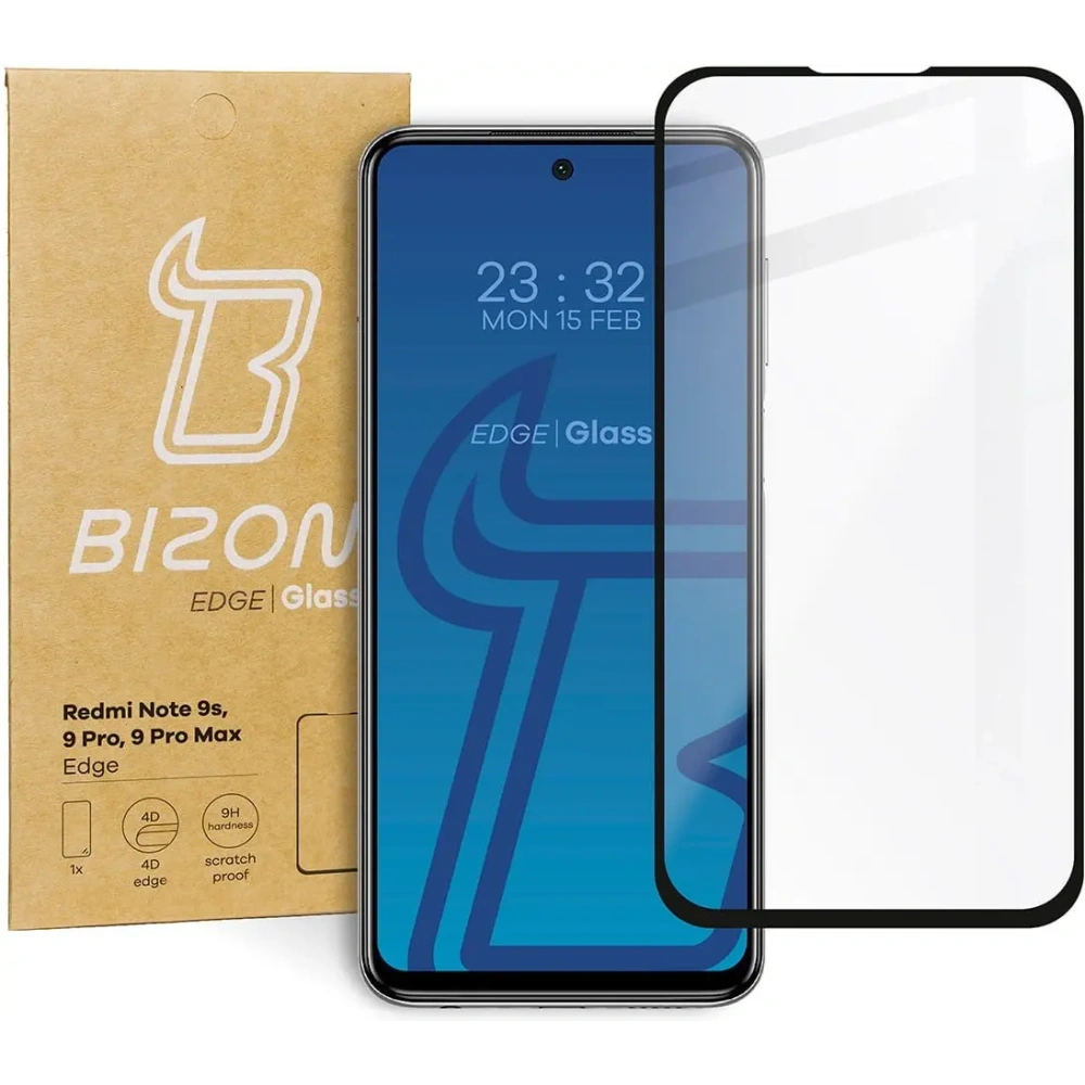 Hurtownia GSM - Bizon Glass Edge Redmi Note 9S/ 9 Pro/ 9 Pro Max negru - BIZ2346 - {ean13} - Hurt