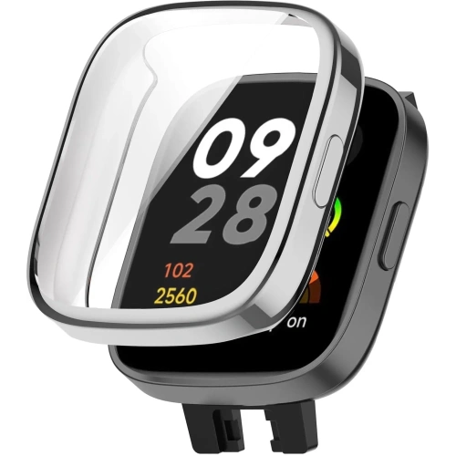 Etui z osłoną ekranu Bizon Case Watch Felipe do Xiaomi Redmi Watch 3 srebrne