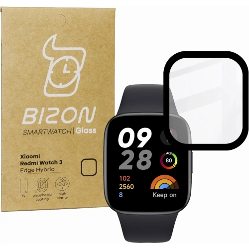 Szkło hybrydowe Bizon Glass Edge Hybrid do Xiaomi Redmi Watch 3 czarne