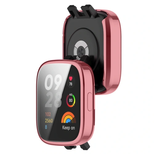Etui z osłoną ekranu Bizon Case Watch Felipe do Xiaomi Redmi Watch 3 różowe