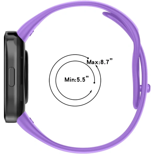 Pasek Bizon Strap Watch Dots do Xiaomi Redmi Watch 3 fioletowy