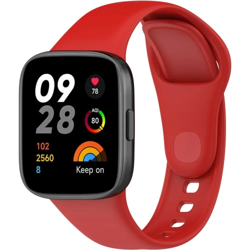 Pasek Bizon Strap Watch Dots do Xiaomi Redmi Watch 3 czerwony