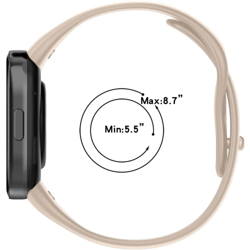 Pasek Bizon Strap Watch Dots do Xiaomi Redmi Watch 3 beżowy