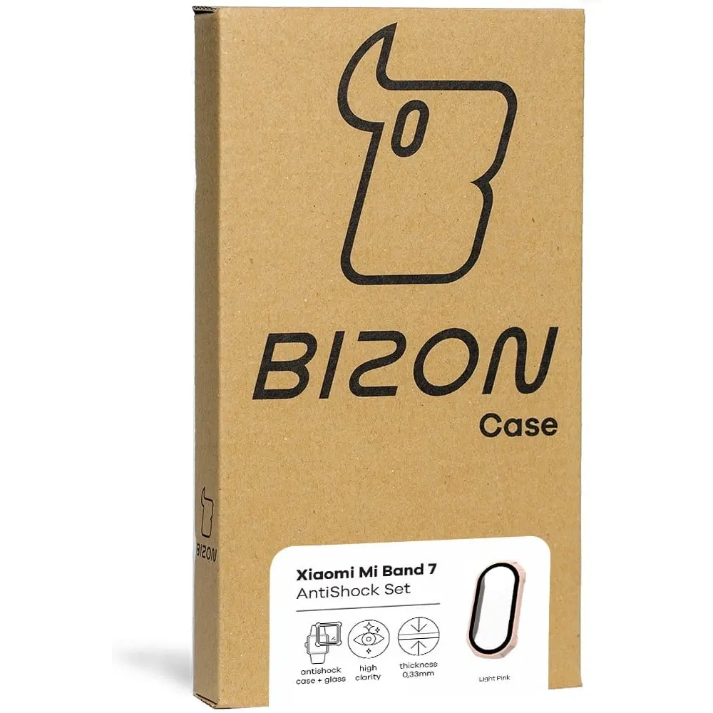 Hurtownia GSM - Bizon Case AntiShock Set Xiaomi Mi Band 7 roz deschis - BIZ2367 - {ean13} - Hurt