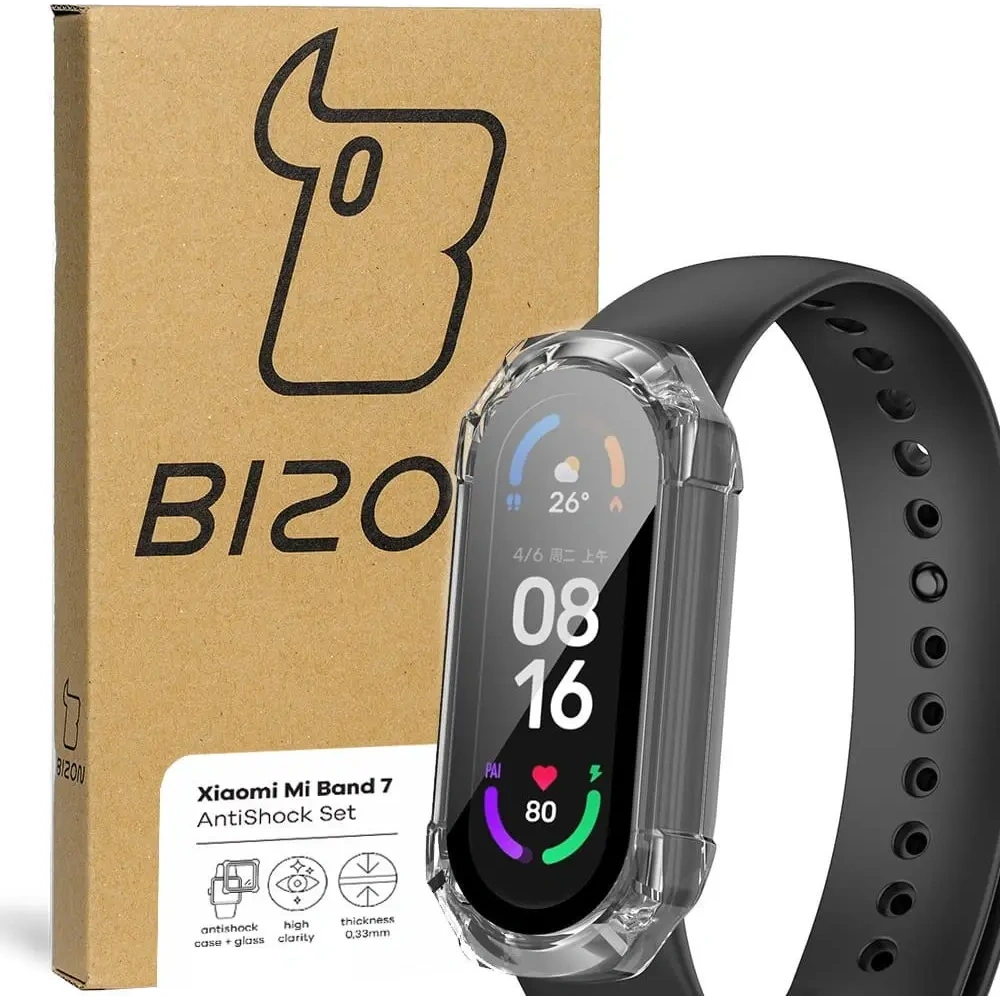 Hurtownia GSM - Bizon Case AntiShock Set Xiaomi Mi Band 7 transparent - BIZ2368 - {ean13} - Hurt