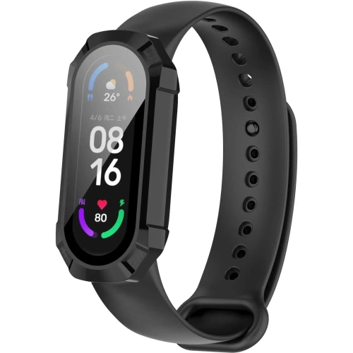 Etui ze szkłem Bizon Case AntiShock Set Xiaomi Mi Band 7 czarne