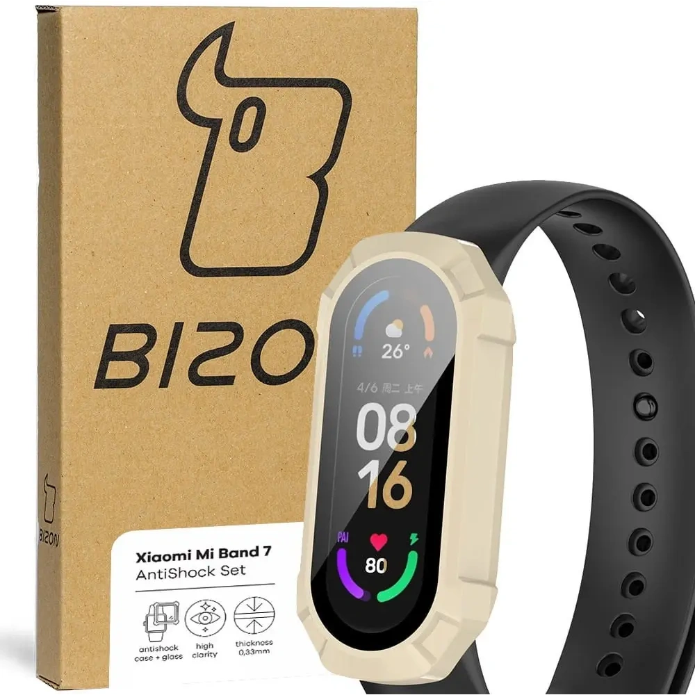 Hurtownia GSM - Bizon Case AntiShock Set Xiaomi Mi Band 7 alb - BIZ2370 - {ean13} - Hurt
