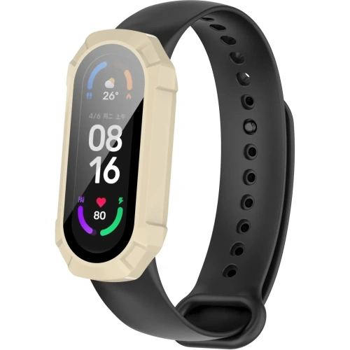 Etui ze szkłem Bizon Case AntiShock Set Xiaomi Mi Band 7 białe