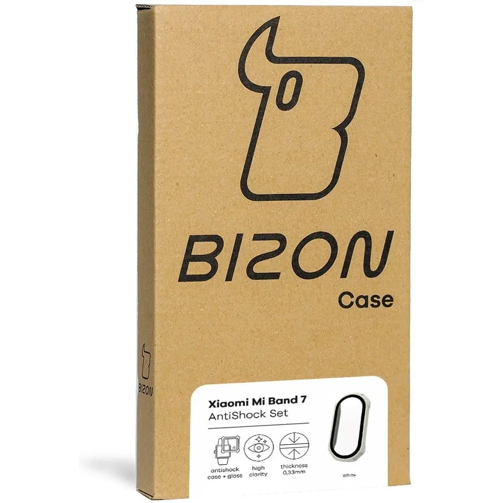 Hurtownia GSM - Bizon Case AntiShock Set Xiaomi Mi Band 7 alb - BIZ2370 - {ean13} - Hurt