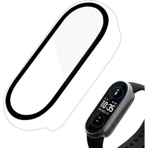 Etui ze szkłem Bizon Case Case + Glass Set Xiaomi Mi Band 7 przezroczyste